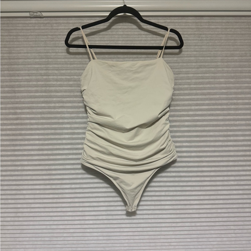 Babaton Cream Ruched Bodysuit